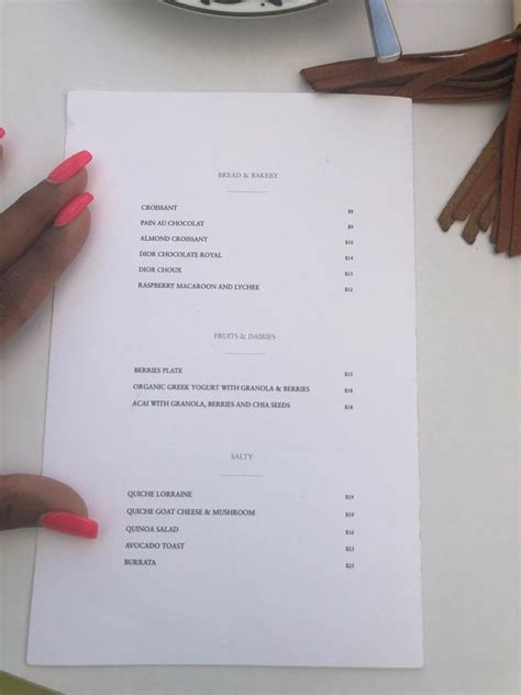 dior café miami menu|dior restaurant menu.